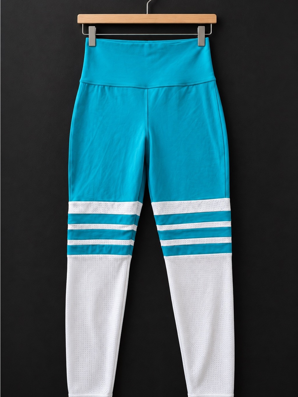 Bombshell Sportswear Kids Teal and White Athletic Leggings